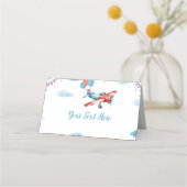 ヴィンテージ飛行機誕生日座席表 プレイスカード (裏面)