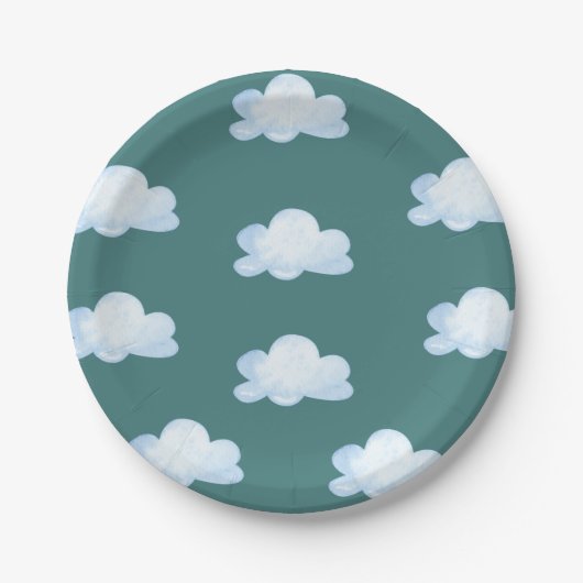 ヴィンテージ飛行機誕生日招待状タイムフライ ペーパープレート (正面)