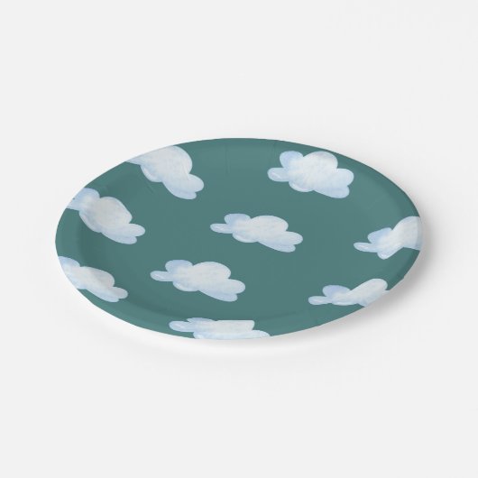 ヴィンテージ飛行機誕生日招待状タイムフライ ペーパープレート (アングル)