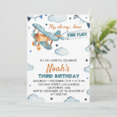 ヴィンテージ飛行機誕生日招待状タイムフライ 招待状 (スタンド正面)