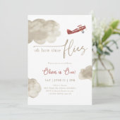 ヴィンテージ飛行機誕生日招待状 招待状 (スタンド正面)