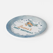 ヴィンテージ飛行機誕生日紙プレート ペーパープレート (アングル)