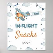 ヴィンテージ飛行機誕生日表記号 ポスター (正面)