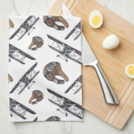 ヴィンテージ飛行機誕生日 キッチンタオル