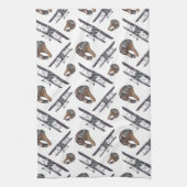 ヴィンテージ飛行機誕生日 キッチンタオル (縦)