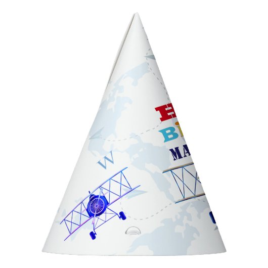 ヴィンテージ飛行機誕生日 パーティーハット (左)