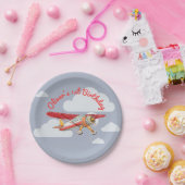 ヴィンテージ飛行機誕生日 ペーパープレート (パーティー)