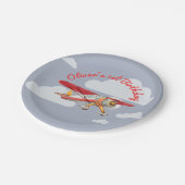 ヴィンテージ飛行機誕生日 ペーパープレート (アングル)
