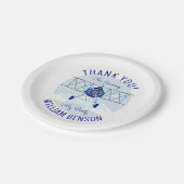 ヴィンテージ飛行機誕生日 ペーパープレート (アングル)