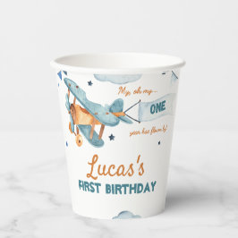 ヴィンテージ飛行機誕生日 紙コップ