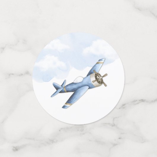 ヴィンテージ飛行機赤ちゃんシャワーテーブル紙吹雪 コンフェッティ (スモール正面)