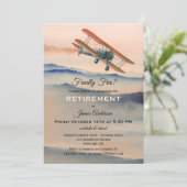 ヴィンテージ飛行機退職パーティの招待状 招待状 (スタンド正面)