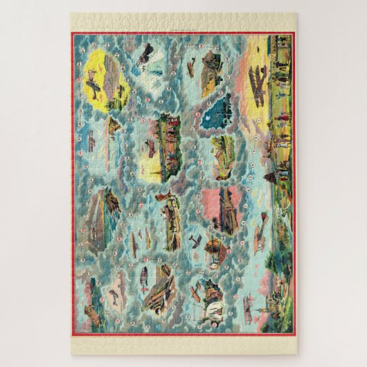 ヴィンテージ飛行機運フランスの転盤ゲーム ジグソーパズル (縦)