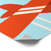 ヴィンテージ飛行機雲の背景パターン ポスター (角)