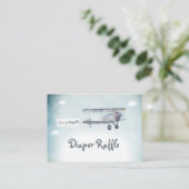 *~*ヴィンテージ飛行機雲バナーベビーおむつラッフル エンクロージャーカード (スタンド正面)