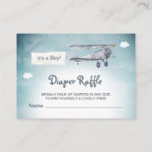 *~*ヴィンテージ飛行機雲バナーベビーおむつラッフル エンクロージャーカード (裏面)