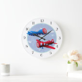 ヴィンテージ飛行機飛行士空軍飛行会 ラージ壁時計 (ホーム)