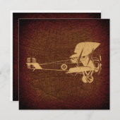 ヴィンテージ飛行機飛行機アンティーク機(地図付) シーズンカード (正面/裏面)