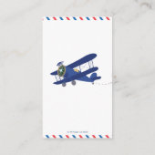 ヴィンテージ飛行機飛行機ブルーベビーおむつラッフル エンクロージャーカード (裏面)