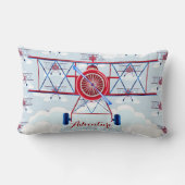 ヴィンテージ飛行機飛行機旅行アドベンチャー ランバークッション (裏面)