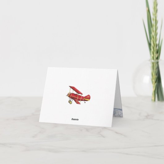 ヴィンテージ飛行機飛行機最初の誕生日ありがとう サンキューカード (裏面)