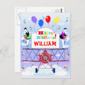 ヴィンテージ飛行機飛行機飛行機曲技飛行機風船 ポストカード (正面/裏面)