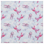 ヴィンテージ飛行機飛行機、飛行機 ファブリック (見本)