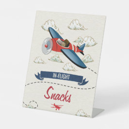 ヴィンテージ飛行機食品パーティー標識 台座サイン