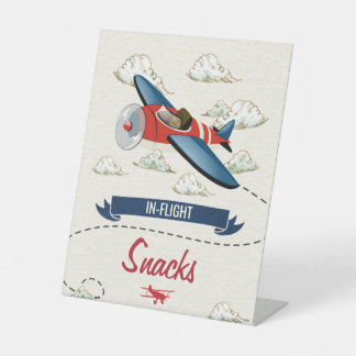 ヴィンテージ飛行機食品パーティー標識 台座サイン
