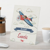 ヴィンテージ飛行機食品パーティー標識 台座サイン (インサイチュ)