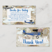 ヴィンテージ飛行機&クラウドワールドマップブックリクエスト エンクロージャーカード (正面/裏面)