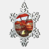 ヴィンテージ飛行機：シャーリー・テイラー スノーフレークピューターオーナメント (右)