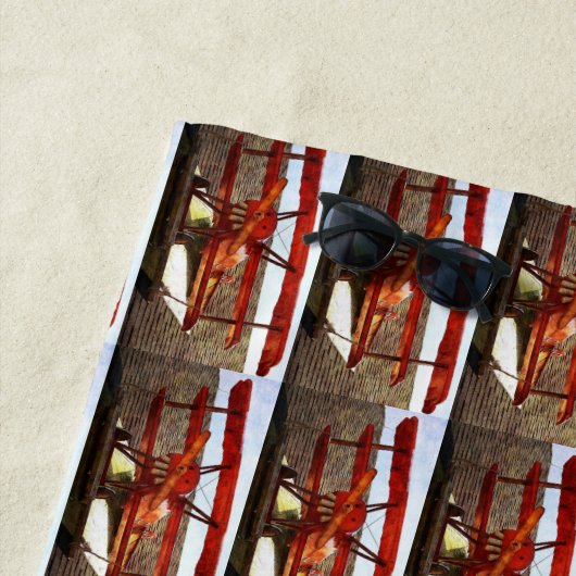 ヴィンテージ飛行機：シャーリー・テイラー ビーチタオル (インサイチュ)