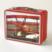 ヴィンテージ飛行機：シャーリー・テイラー メタルランチボックス (裏面)