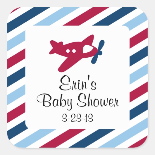 ヴィンテージ飛行機 スクエアシール (正面)