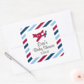 ヴィンテージ飛行機 スクエアシール (封筒)