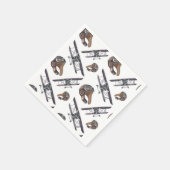 ヴィンテージ飛行機 スタンダードカクテルナプキン (角)