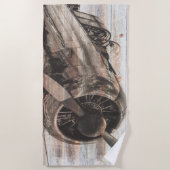 ヴィンテージ飛行機 ビーチタオル (正面)