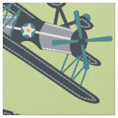 ヴィンテージ飛行機 ファブリック (クローズアップ)