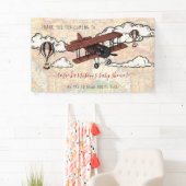 ヴィンテージ飛行機 |ベビーシャワーへようこそ 横断幕 (インサイチュ)