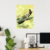 ヴィンテージ飛行機 ポスター (ホームオフィス)