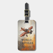 ヴィンテージ飛行機 ラゲッジタグ (正面縦)