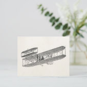 ヴィンテージ飛行機 レトロ オールド バイプレーン 飛行機 双翼機 ポストカード (スタンド正面)