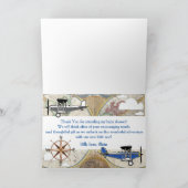 ヴィンテージ飛行機&世界地図アドベンチャーありがとう サンキューカード (内部)