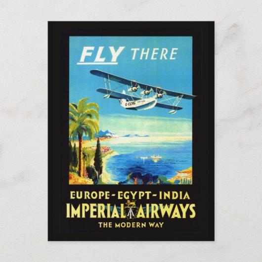 ヴィンテージ飛行機 – 旅行の贈り物と挨拶 ポストカード (正面)
