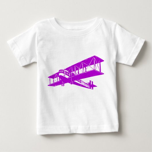 ヴィンテージ飛行機 – 紫 ベビーTシャツ (正面)