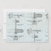 ヴィンテージ飛行機 | 赤ちゃんシャワー旅行 招待状 (裏面)