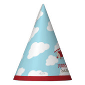 ヴィンテージ飛行機(赤飛行機)子供の誕生日 パーティーハット (左)