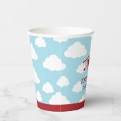 ヴィンテージ飛行機(赤飛行機)誕生日 紙コップ (右)