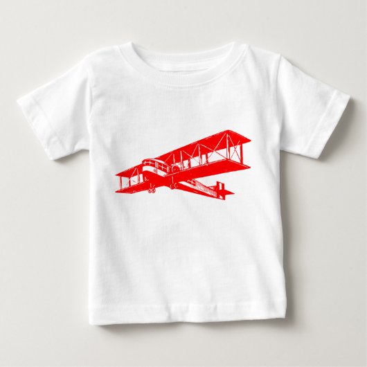 ヴィンテージ飛行機 – 赤 ベビーTシャツ (正面)